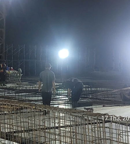 THI CÔNG CỐT THÉP NHÀ SẢN XUẤT VẢI BO WEI